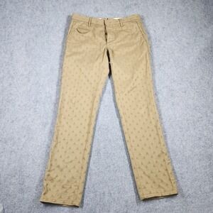 Incotex Pants Mens 32x31 Beige Chino Casual Denim Tonal Slacks Embroidered